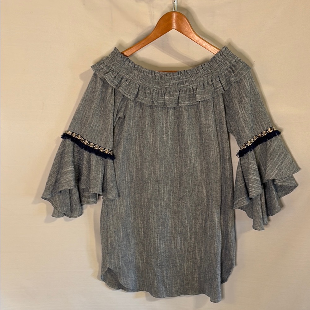 Misa Los Angeles Gray Off-Shoulder Women's Dress